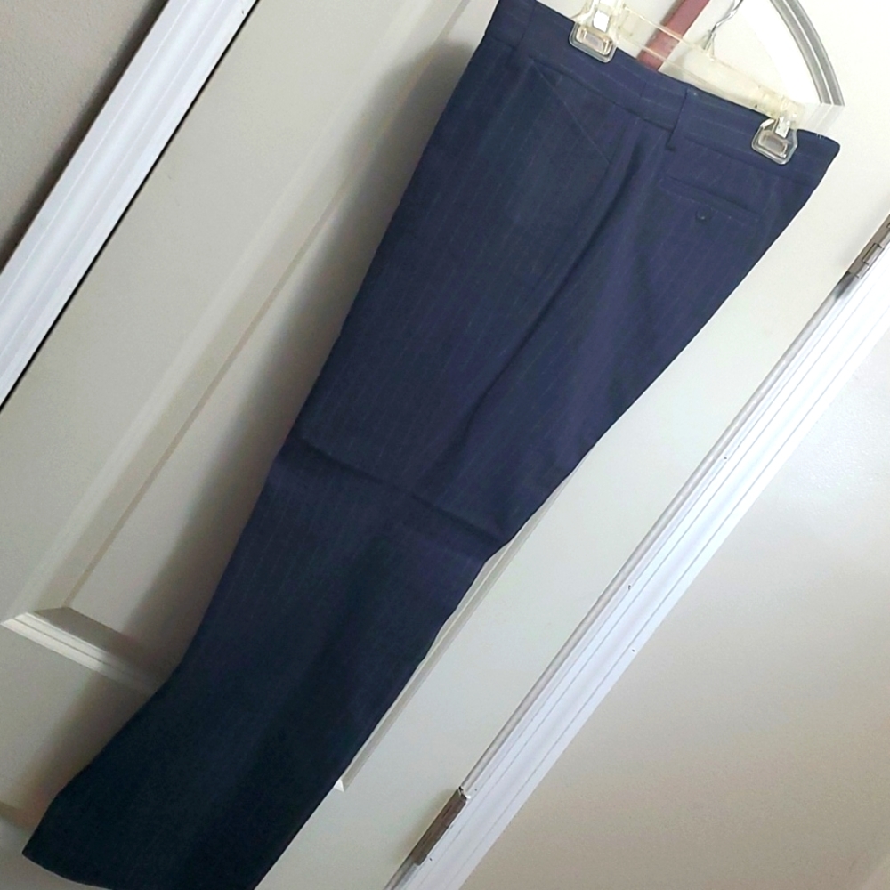 Wool Pinstripe Crop Slacks